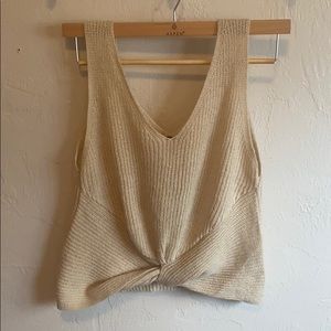 NWT Cream Knot-Tie Sweater Tank